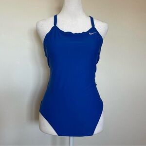 Nike - Cut Out Womens Blue One Piece Tank Swimsuit